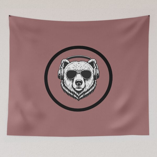 Item preview, "Urban Beat Bear" Cool Grizzly in Sunglasses and Headphones Graphic Art designed and sold by InkWeaveShop.