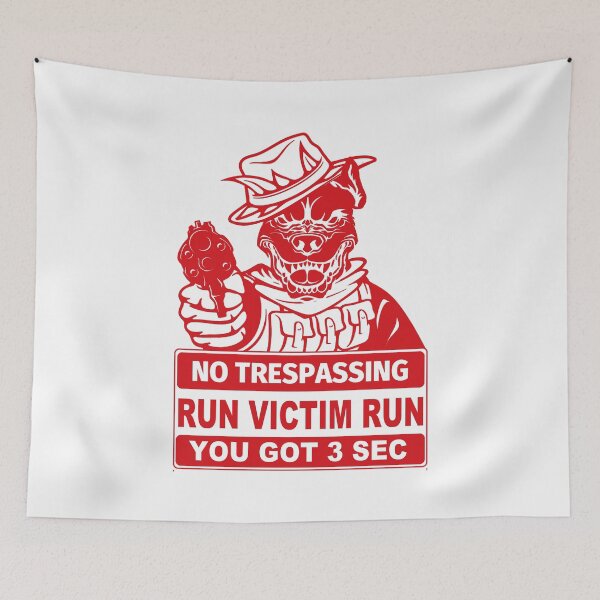 Item preview, No Trepassing; Run Victim Run;  designed and sold by StickerApe.