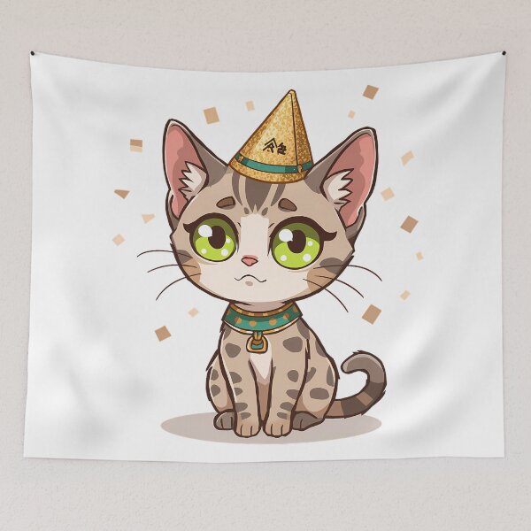 Item preview, Egyptian Mau Cat Ancient Aimless New Year Chibi Funny Spotted Cat Sarcastic Holiday designed and sold by GiftsForge.