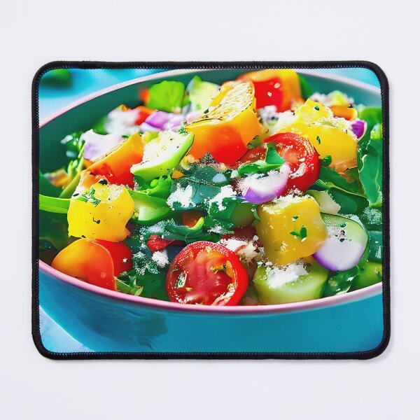 Item preview, Colorful salad in a bright turquoise bowl designed and sold by Mianku | Für das Leben.