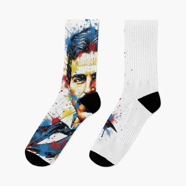 Item preview, “Nikola Tesla Painted Portrait – Electric Art Inspired Design designed and sold by AndresGB.