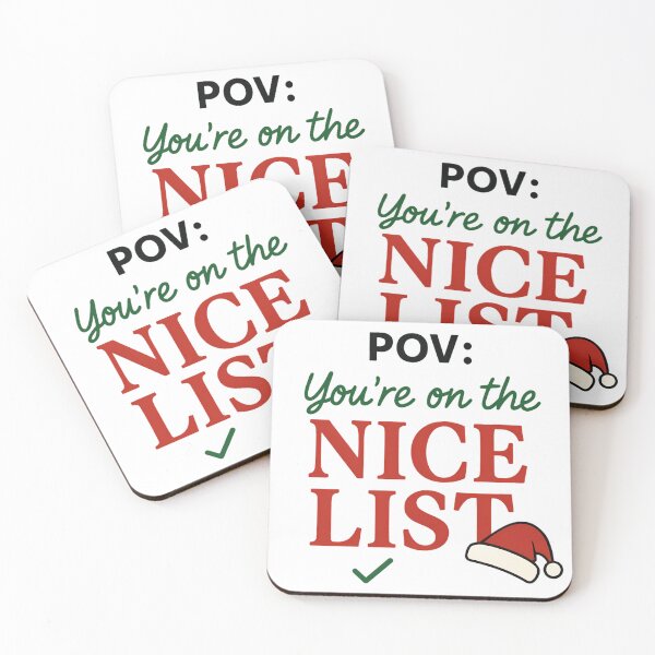 Item preview, POV You're on the Nice List Christmas Design designed and sold by Printiko.
