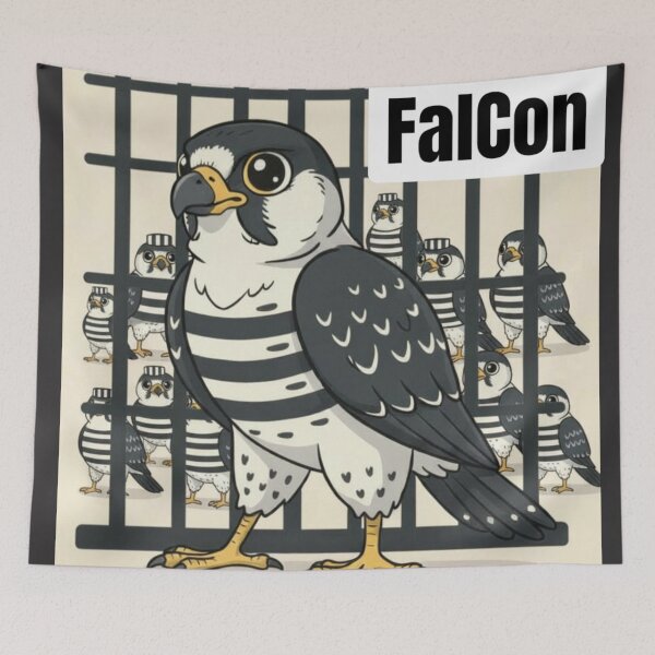 Item preview, Falcon ended up in jail without bail. designed and sold by DooDopper Designs.