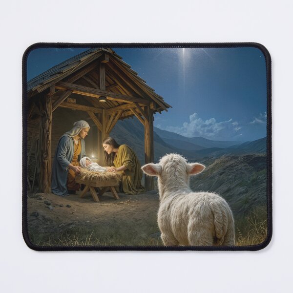 Item preview, Little Lamb Watching a Nativity Scene designed and sold by Maria Dryfhout.