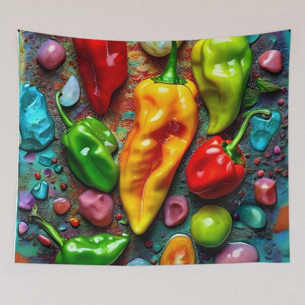 Item preview, Colorful bell peppers and decorative stones designed and sold by Mianku | Für das Leben.