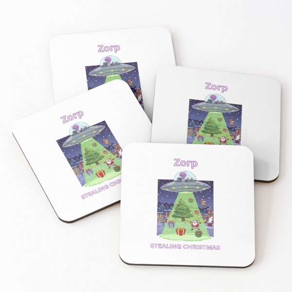 Item preview, Zorp the Alien Stealing Christmas - Funny Sci-Fi Holiday Art designed and sold by Rose Collection Shop.