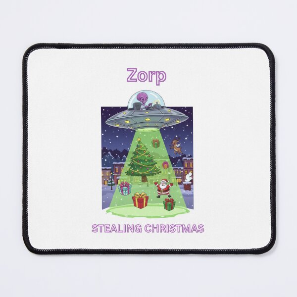 Item preview, Zorp the Alien Stealing Christmas - Funny Sci-Fi Holiday Art designed and sold by Rose Collection Shop.