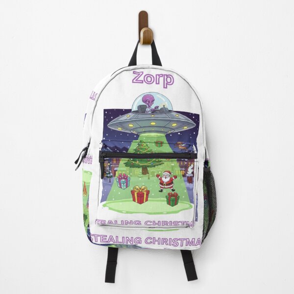 Item preview, Zorp the Alien Stealing Christmas - Funny Sci-Fi Holiday Art designed and sold by Rose Collection Shop.