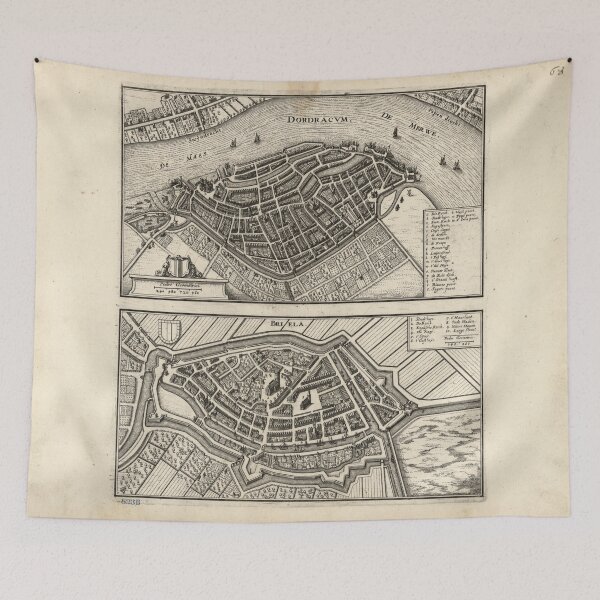 Item preview, Map of Dordrecht and Brielle, Netherlands (1646) designed and sold by allhistory.