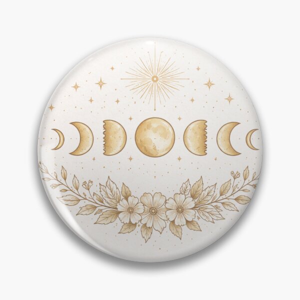 Item preview, Golden Moon Phases – Celestial Floral Lunar Cycle Art designed and sold by PunchDrop.