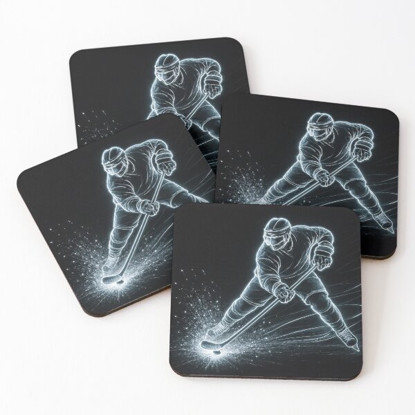 Item preview, Neon Hockey Player In Action designed and sold by Maria Dryfhout.