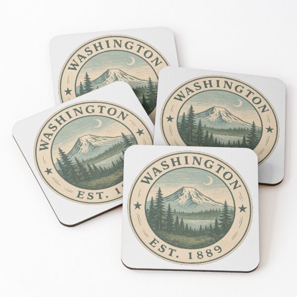 Item preview, Washington Mount Rainier Vintage Postal Stamp Design designed and sold by Zhaar.