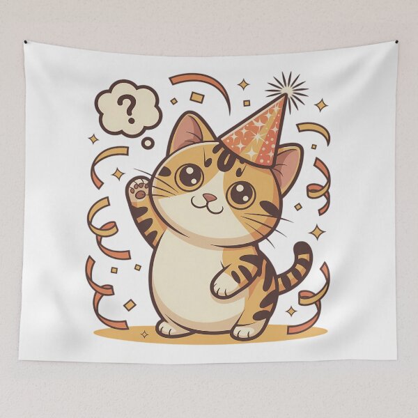 Item preview, Manx Cat Tailless Try New Year Chibi Funny No Tail Cat Sarcastic Holiday Design designed and sold by GiftsForge.