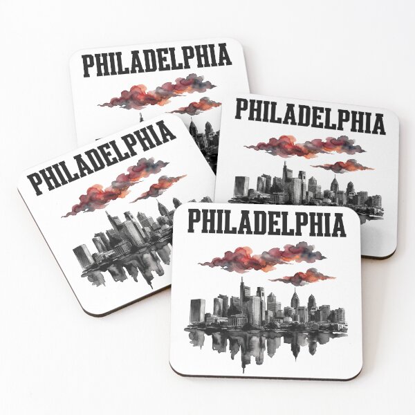 Item preview, Philadelphia Ink Wash Skyline Storm Clouds designed and sold by DesignedByMarty.