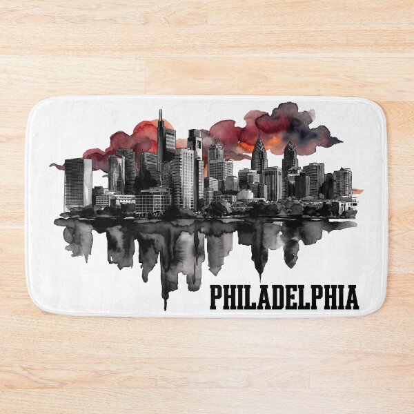 Item preview, Philadelphia Ink Wash Skyline Storm Clouds designed and sold by DesignedByMarty.
