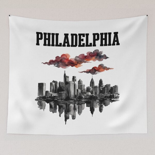 Item preview, Philadelphia Ink Wash Skyline Storm Clouds designed and sold by DesignedByMarty.