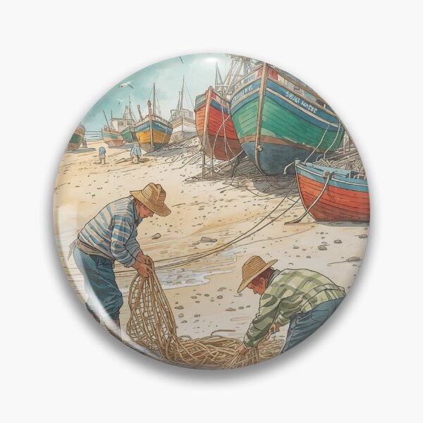 Item preview, Nets and Boats – Cottagecore Seaside Life designed and sold by Deezyned.