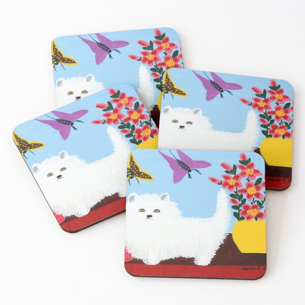 Item preview, Maud Lewis White Cat With Flowers designed and sold by st1art.