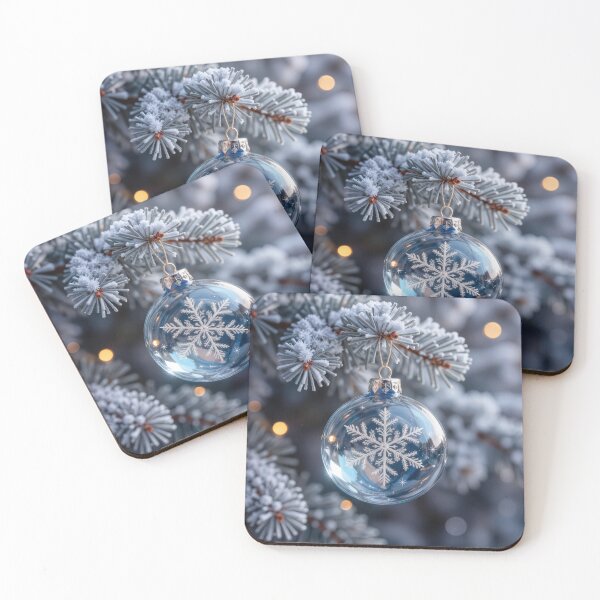 Item preview, Christmas Snowflake Ornament On Frosty Pine  designed and sold by Maria Dryfhout.