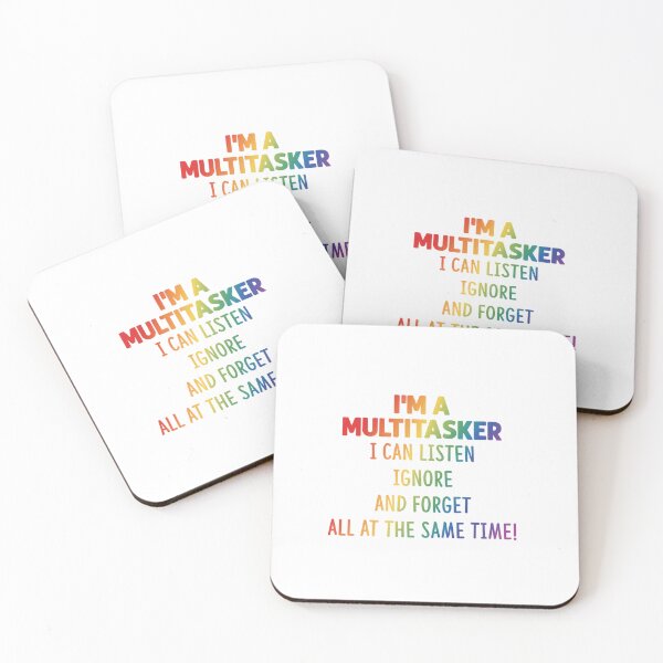 Item preview, I'm a Multitasker: Funny Sarcastic Quote | Rainbow Typography Illustration designed and sold by HBDStudio.