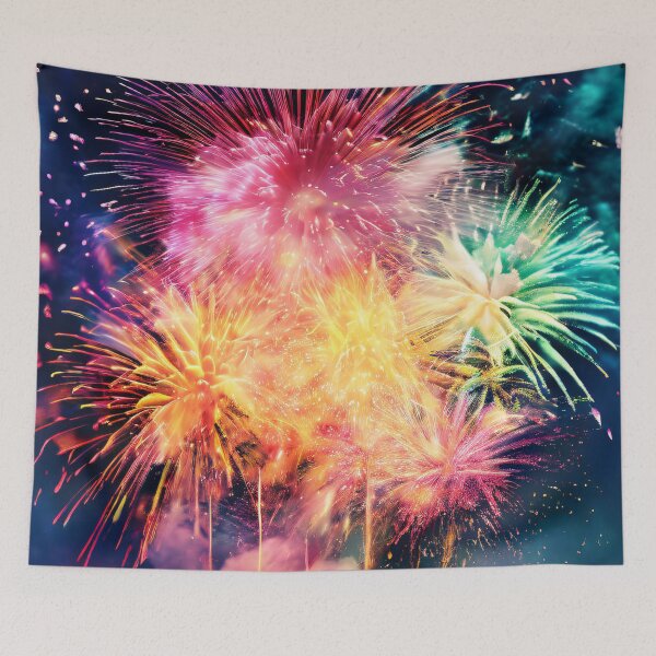 Item preview, Colorful fireworks in the night sky designed and sold by Mianku | Für das Leben.