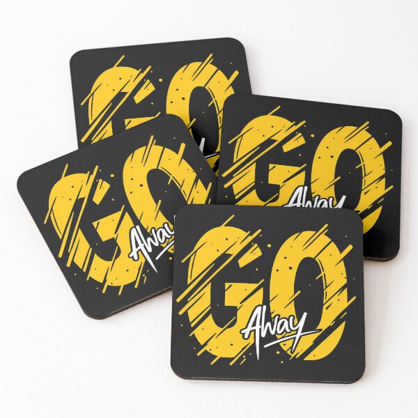 Item preview, GO Away Typography Grunge Poster – Bold Yellow Text Graphic Design designed and sold by DariusZD.