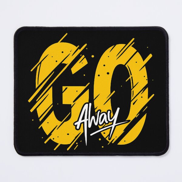 Item preview, GO Away Typography Grunge Poster – Bold Yellow Text Graphic Design designed and sold by DariusZD.