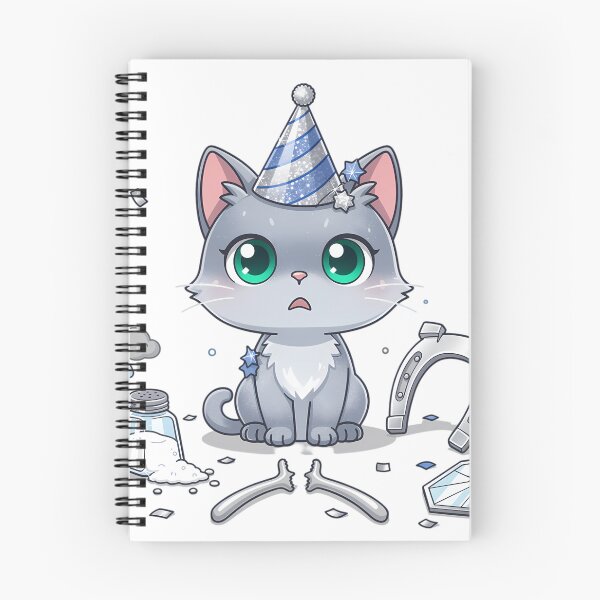 Item preview, Korat Cat Silver Setback New Year Chibi Funny Lucky Cat Sarcastic Holiday Design designed and sold by GiftsForge.