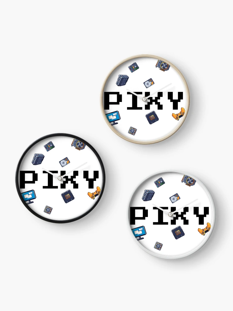 Thumbnail 3 of 4, Clock, PIXY Pixel Tech Gaming Typography Design designed and sold by TorqueThread.