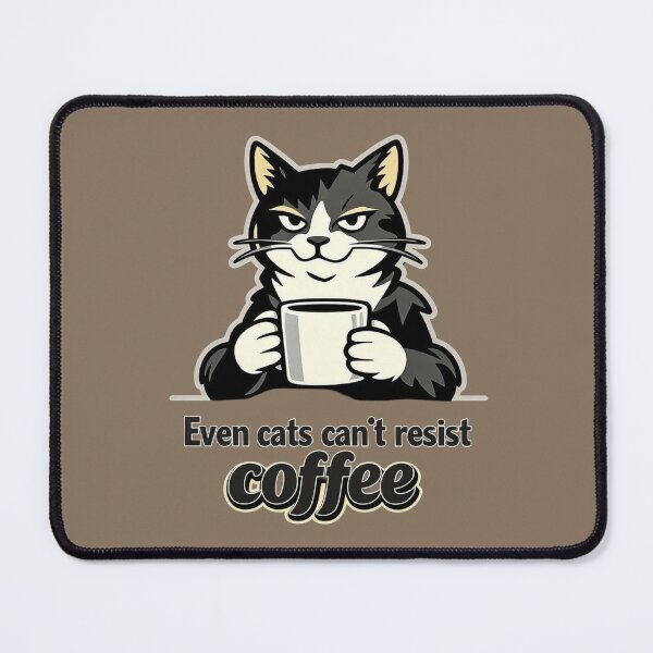 Item preview, Confident Cat with Coffee — Minimalist Illustration for Connoisseurs designed and sold by SilentPowerArt.