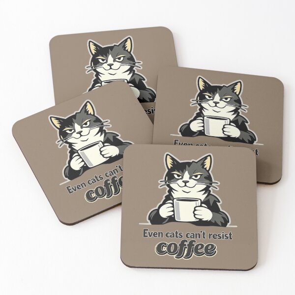 Item preview, Confident Cat with Coffee — Minimalist Illustration for Connoisseurs designed and sold by SilentPowerArt.