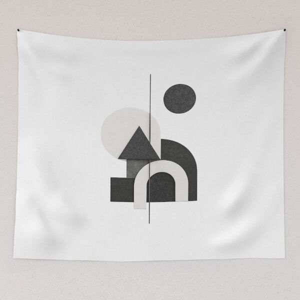 Item preview, Abstract Geometric Composition in Black and White designed and sold by TheNameCraftery.