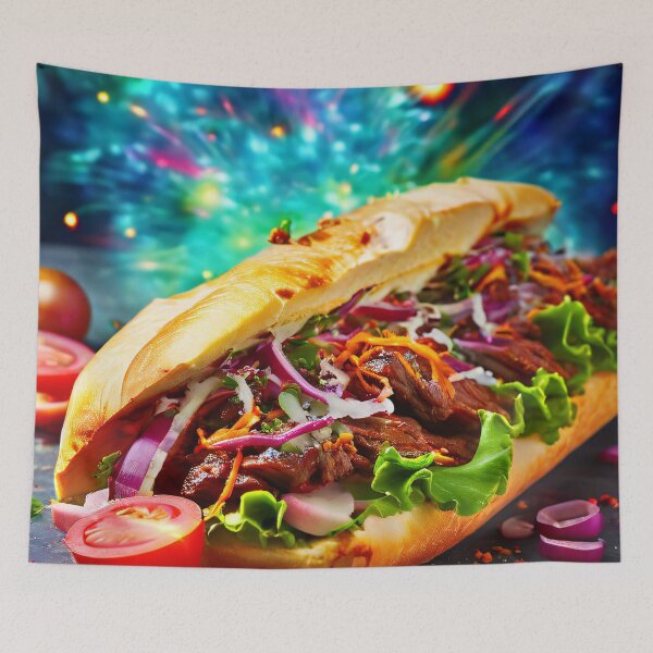Item preview, Lively sandwich with meat and vegetables designed and sold by Mianku | Für das Leben.