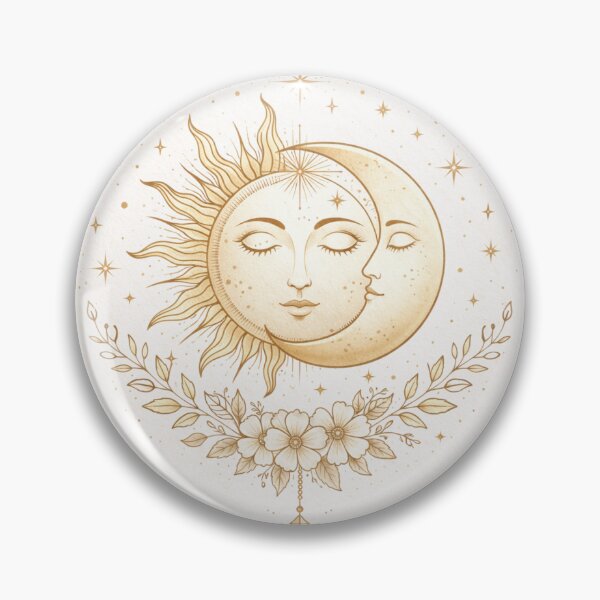 Item preview, Sun and Moon Kiss – Boho Celestial Floral Art designed and sold by PunchDrop.