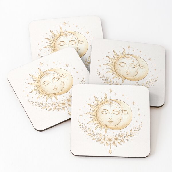 Item preview, Sun and Moon Kiss – Boho Celestial Floral Art designed and sold by PunchDrop.