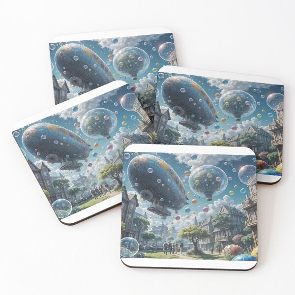 Item preview, Airship, tree blisters and cityscape vision designed and sold by Mianku | Für das Leben.