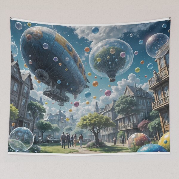 Item preview, Airship, tree blisters and cityscape vision designed and sold by Mianku | Für das Leben.