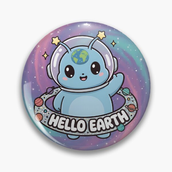 Artikelvorschau, Hallo Erde! Niedliche Alien-Astronauten-Illustration – Kawaii-Weltraum-Aufkleber & T-Shirt-Design entworfen und verkauft von trendyart1112.