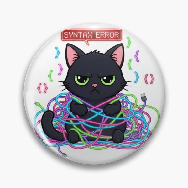 Artikelvorschau, Syntaxfehler-Katze – Lustiger Programmier- und Coding-Humor entworfen und verkauft von Unique D-zine.