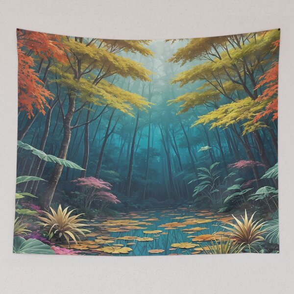 Item preview, Picturesque forest pond in autumn colors designed and sold by Mianku | Für das Leben.