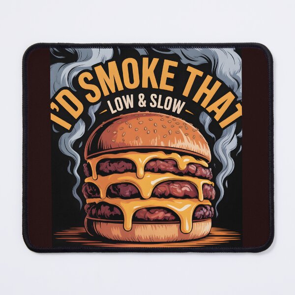 Item preview, I'd Smoke That BBQ Burger Funny foodie T-Shirt designed and sold by Viktorio Art Shop.