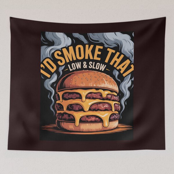 Item preview, I'd Smoke That BBQ Burger Funny foodie T-Shirt designed and sold by Viktorio Art Shop.