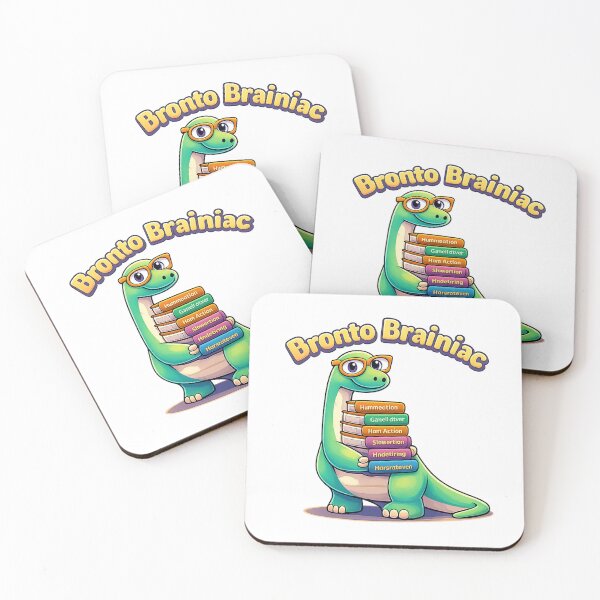 Item preview, Brontosaurus Brainiac – Cute Dinosaur with Glasses and Encyclopedias, Nerdy Study Buddy Wall Art for Kids, Classroom and Library Decor designed and sold by digitalbitcraft.