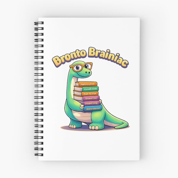 Item preview, Brontosaurus Brainiac – Cute Dinosaur with Glasses and Encyclopedias, Nerdy Study Buddy Wall Art for Kids, Classroom and Library Decor designed and sold by digitalbitcraft.