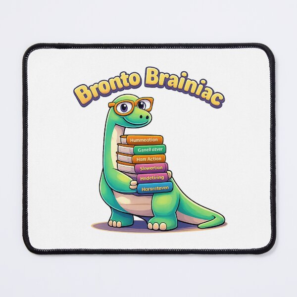 Item preview, Brontosaurus Brainiac – Cute Dinosaur with Glasses and Encyclopedias, Nerdy Study Buddy Wall Art for Kids, Classroom and Library Decor designed and sold by digitalbitcraft.