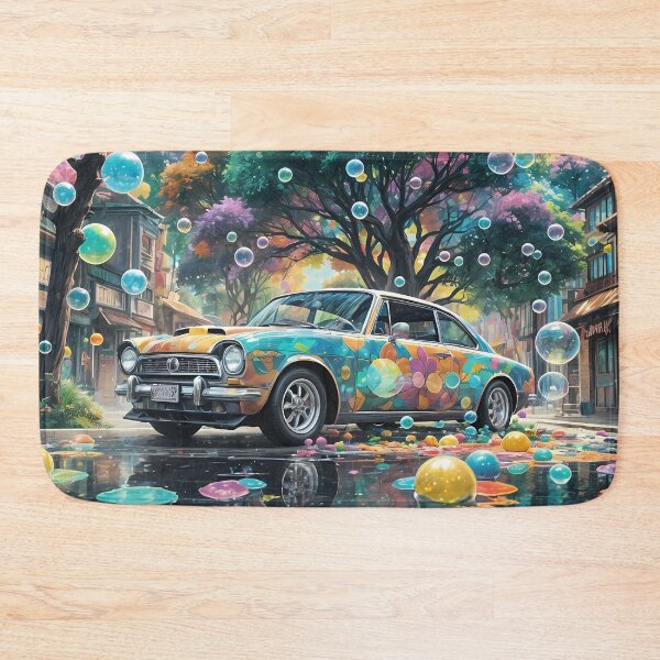 Item preview, Colorful car, bubbles, reflection, city designed and sold by Mianku | Für das Leben.