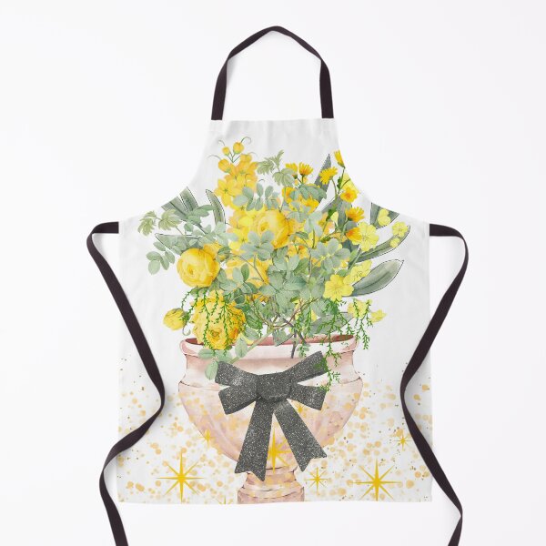 Item preview, Sunny Yellow Flower Bouquet in Blush Vase with Black Glitter Bow designed and sold by Extremeallie.