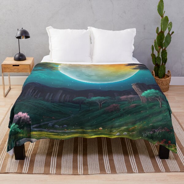 Item preview, Moon over a fairytale valley in anime style designed and sold by Mianku | Für das Leben.