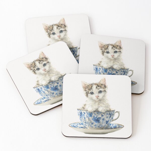 Item preview, Kitten in a tea cup designed and sold by MendaciousMina.