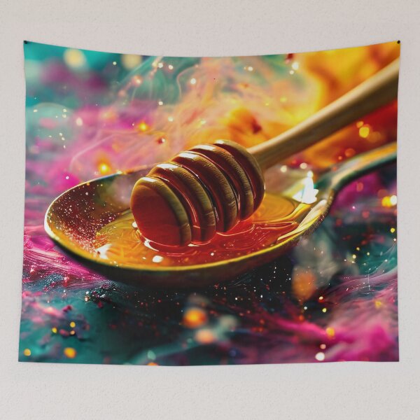 Item preview, Honey on a spoon in a fantastic setting designed and sold by Mianku | Für das Leben.